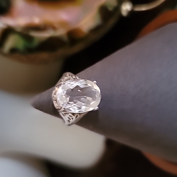 Crystal Sterling Silver Ring - Picture 1 of 5